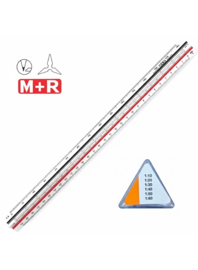 M+R 30cm Ruler Professional Triangular Scale Ruler - Image 1